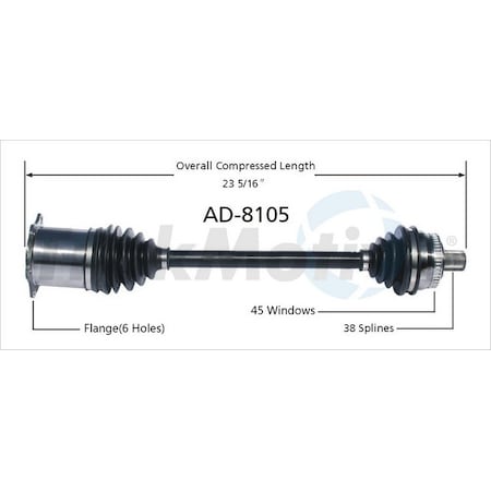 Surtrack Axle Cv Axle Shaft, Ad-8105 AD-8105